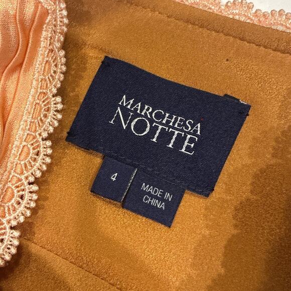 Marchesa Notte Ombré Pleated Cocktail Tea Dress Sz 4 - Picture 6 of 12